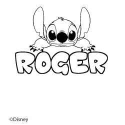 Coloración del nombre ROGER - decorado Stitch