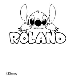Coloración del nombre ROLAND - decorado Stitch