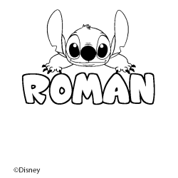 Coloración del nombre ROMAN - decorado Stitch