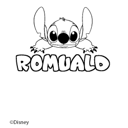 Coloración del nombre ROMUALD - decorado Stitch