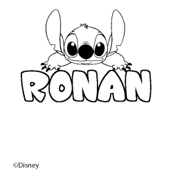 Coloración del nombre RONAN - decorado Stitch