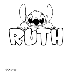 Coloración del nombre RUTH - decorado Stitch