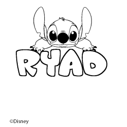 Coloración del nombre RYAD - decorado Stitch