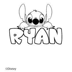 Coloración del nombre RYAN - decorado Stitch