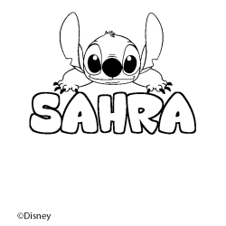 Coloración del nombre SAHRA - decorado Stitch