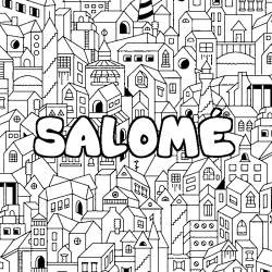 Coloración del nombre SALOMÉ - decorado ciudad