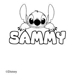 Coloración del nombre SAMMY - decorado Stitch