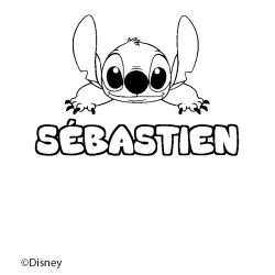 Coloración del nombre SÉBASTIEN - decorado Stitch
