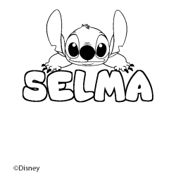 Coloración del nombre SELMA - decorado Stitch