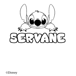 Coloración del nombre SERVANE - decorado Stitch