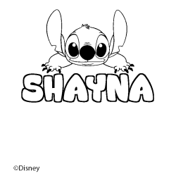 Coloración del nombre SHAYNA - decorado Stitch
