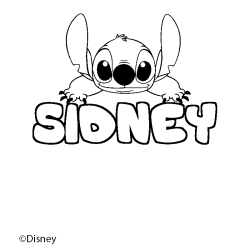 Coloración del nombre SIDNEY - decorado Stitch