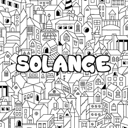 Coloración del nombre SOLANGE - decorado ciudad