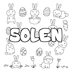 Coloración del nombre SOLEN - decorado Pascua