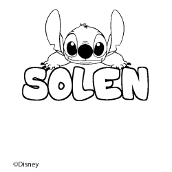Coloración del nombre SOLEN - decorado Stitch