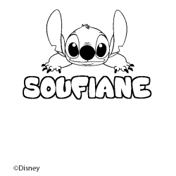 Coloración del nombre SOUFIANE - decorado Stitch