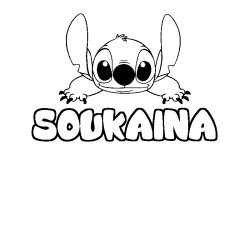 Coloración del nombre SOUKAINA - decorado Stitch