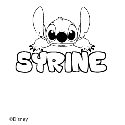 Coloración del nombre SYRINE - decorado Stitch
