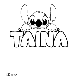 Coloración del nombre TAINA - decorado Stitch