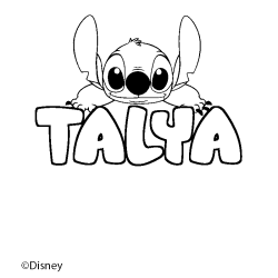 Coloración del nombre TALYA - decorado Stitch