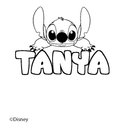 Coloración del nombre TANYA - decorado Stitch