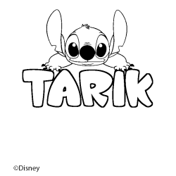 Coloración del nombre TARIK - decorado Stitch