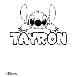 Coloración del nombre TAYRON - decorado Stitch