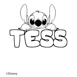 Coloración del nombre TESS - decorado Stitch