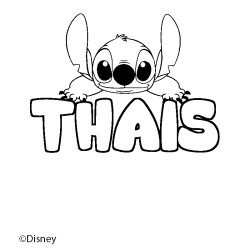 Coloración del nombre THAIS - decorado Stitch