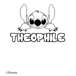 Coloración del nombre THEOPHILE - decorado Stitch