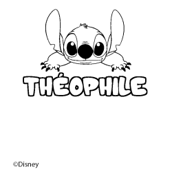 Coloración del nombre THÉOPHILE - decorado Stitch