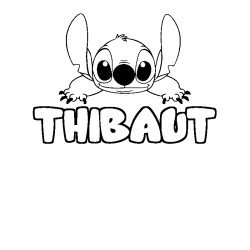 Coloración del nombre THIBAUT - decorado Stitch