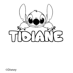 Coloración del nombre TIDIANE - decorado Stitch
