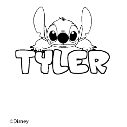 Coloración del nombre TYLER - decorado Stitch