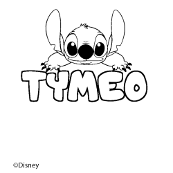 Coloración del nombre TYMEO - decorado Stitch