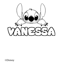 Coloración del nombre VANESSA - decorado Stitch