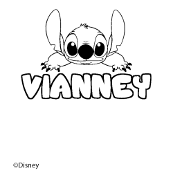 Coloración del nombre VIANNEY - decorado Stitch