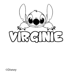 Coloración del nombre VIRGINIE - decorado Stitch