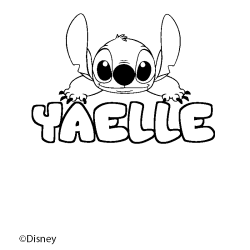 Coloración del nombre YAELLE - decorado Stitch