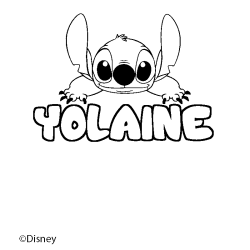 Coloración del nombre YOLAINE - decorado Stitch