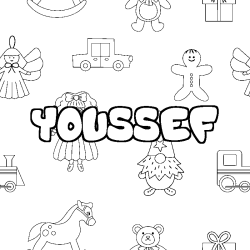 Coloración del nombre YOUSSEF - decorado juguetes