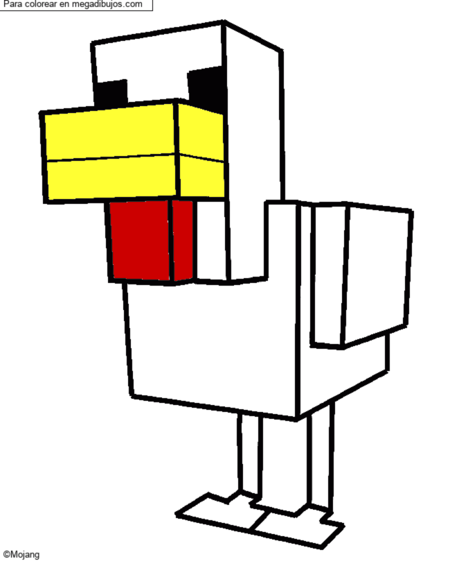 Dibujo para colorear Gallina minecraft por un invité