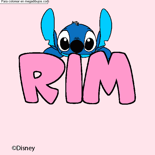 Coloración del nombre RIM - decorado Stitch por un invitado