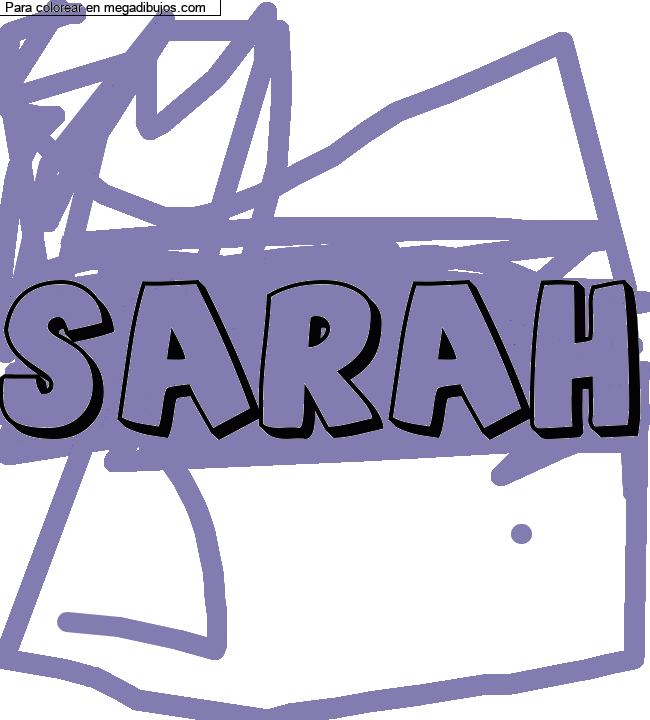 Dibujo para colorear con nombre personalizado "sarah" por un invitado