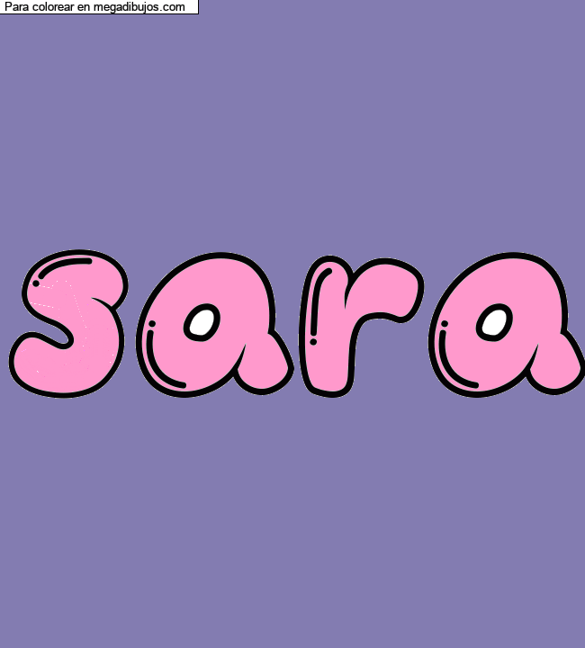 Dibujo para colorear con nombre personalizado "sara" por un invitado