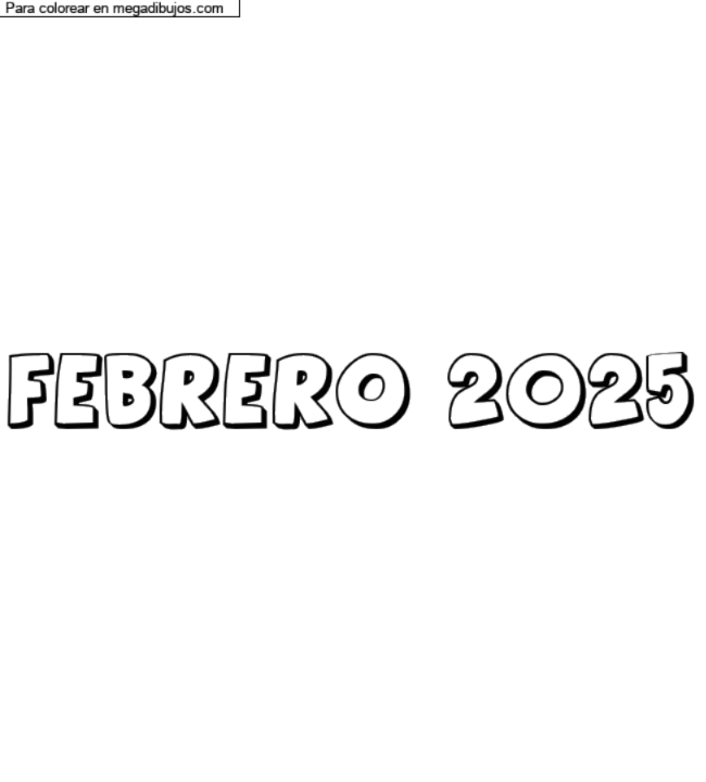 Dibujo para colorear con nombre personalizado "FEBRERO 2025" por un invitado