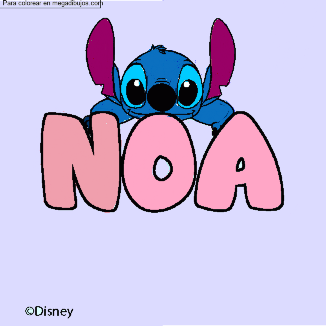 Coloración del nombre NOA - decorado Stitch por un invitado