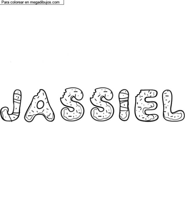 Dibujo para colorear con nombre personalizado "Jassiel" por un invitado