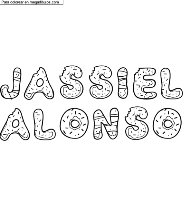 Dibujo para colorear con nombre personalizado "Jassiel
Alonso" por un invitado
