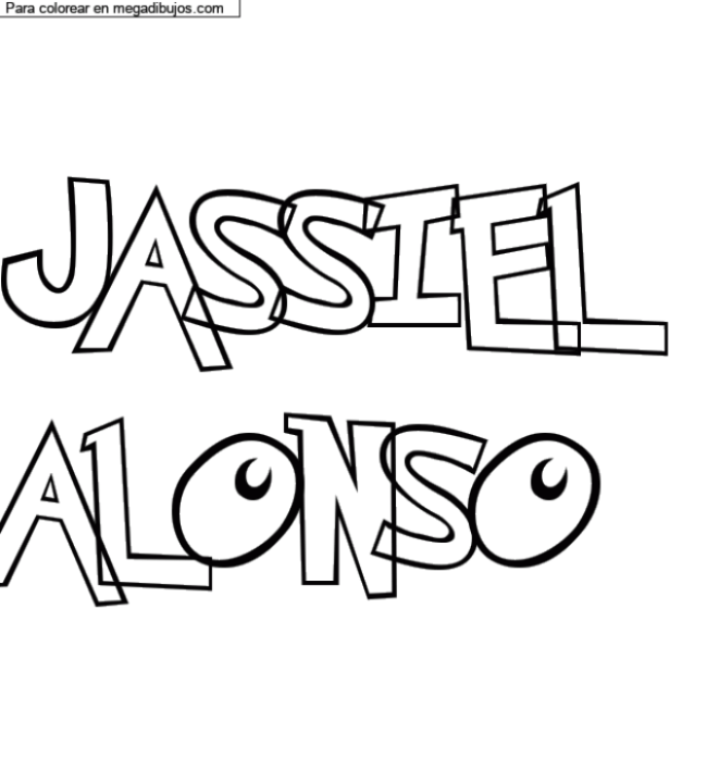 Dibujo para colorear con nombre personalizado "JASSIEL
ALONSO" por un invitado